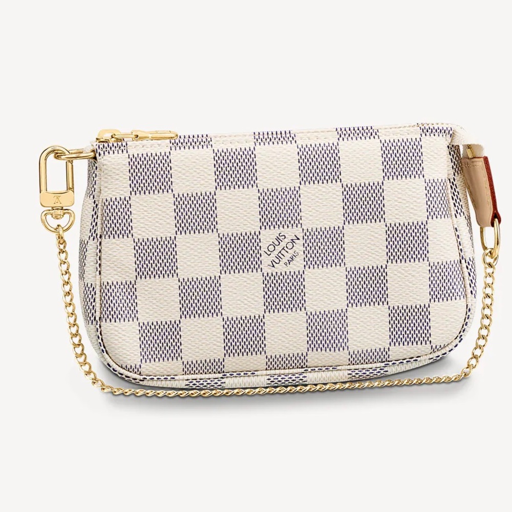 mini Pochette damier azur Discontinued made France brand new full set
